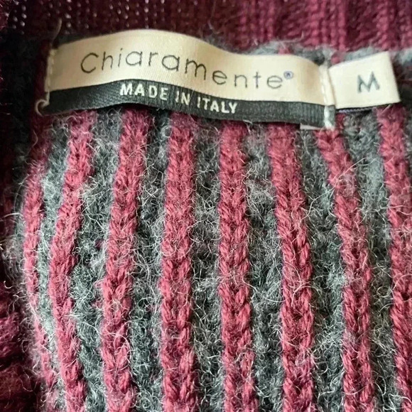 Chiaramente gray and  burgundy oversize slouchy sweater in a wool blend - Picture 3 of 7